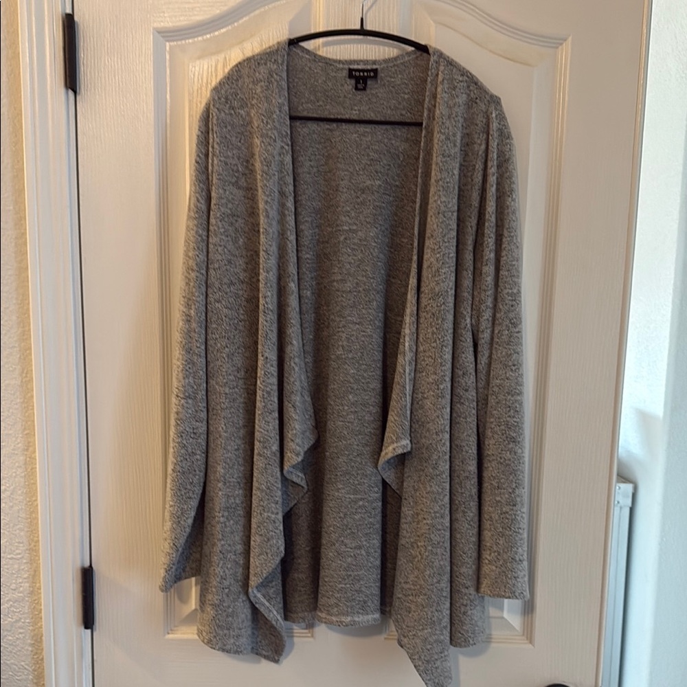 Super Soft Plush Cardigan Drape Front